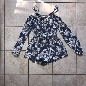 Perrywinkle off the shoulder romper